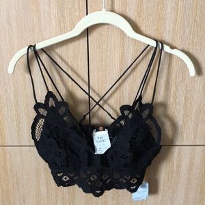 FREE PEOPLE BLACK LACE BRALETTE